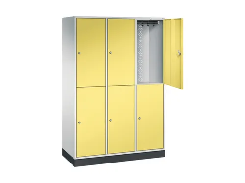 Dubbeldekse garderobekast,RAL 7035/RDS1108060,HxBxD 1950x1220x500mm