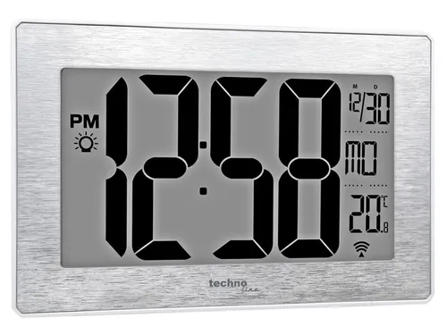 Digitale wandklok Technoline WS 8019 212x140x32mm zilver