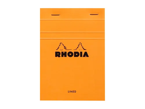 Schrijfblok Rhodia A6 lijn 80 vel 80gr oranje