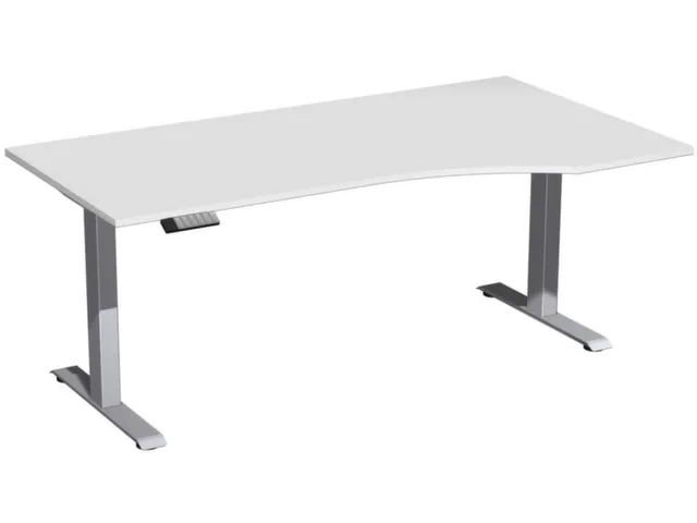 In hoogte verstelbaar bureau in vrije vorm,HxBxD 630-1280x1800x1000mm
