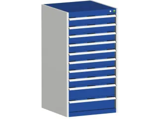 ladekast HxBxD 1200x650x650mm 10laden RAL7035 front RAL5010 - 2