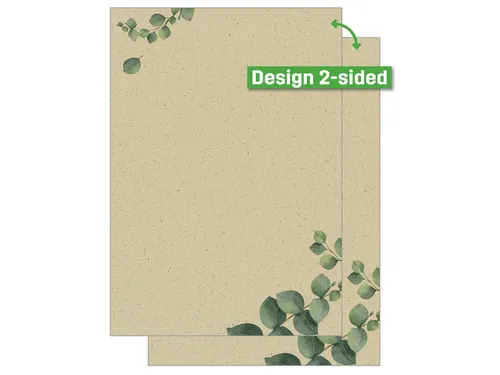 Papier met motief Sigel, Eucalyptus, tweezijdig motief, gras papier, F