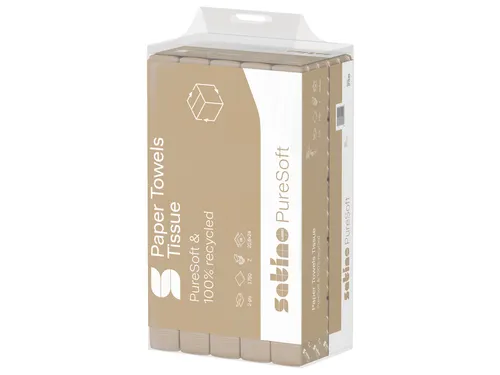 Handdoek PureSoft PT2 Z-vouw 2-laags 206x240mm 25x150vel natur 277530