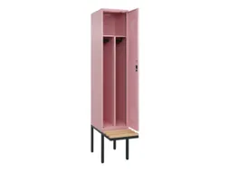 locker met bank,voor scheiding van kleding,HxBxD 2120x400x815mm,1vak