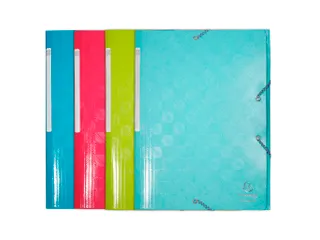 Elastomap A4 3 Kleppen Gelamineerd Glanskarton 600gr Assorti - 1