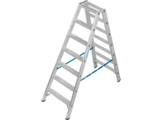 dubbele ladder,beide zijden,2x7treden m. R13-laag,treden met profiel - 1