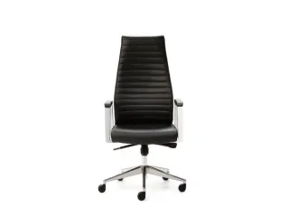 Bureaustoel Zwart Zitting 430-530x500x480mm Echt Leder Synchroonmech. - 3