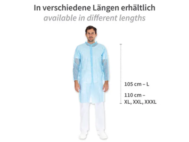 Hygonorm 27436 Bezoekersjassen met drukknopen PP Blauw maat L