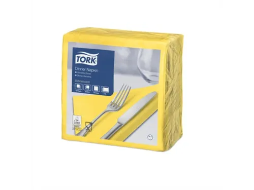 Tork 477901 Dinnerservet 39x39cm 2-laags 1/4 vouw 12x150st Geel