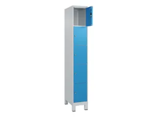 lockerkast,HxBxD 1950x300x500mm,1x5vakken,vak B 300mm,cil.-slot,voeten - 1