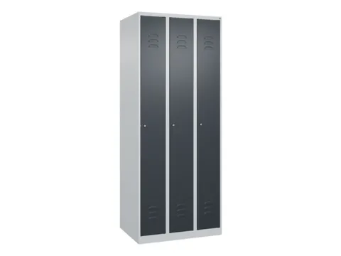 locker,HxBxD 1850x750x500mm,3vak,vak B 250mm,cil.-slot,staand op vloer