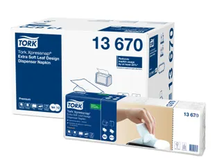 Tork 13670 Xpressnap Extra Zachte dispenserservet 2-Laags Leaf Design - 1