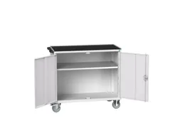 werkbank,verrijdbaar,HxBxD 965x1050x550mm,staalblad,uitrusting: 1kast