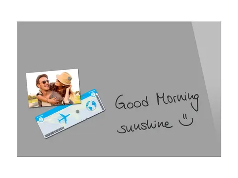 Glasmagneetbord Be!Board composiet grijs 40x60x0.9cm incl. 2 magneten