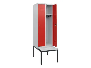 locker met bank,HxBxD 1950x600x815mm,2vak,vak B 300mm,cil.-slot - 2