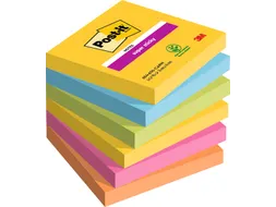 Memoblok 3M Post-it 654-SSRO Super Sticky 76x76mm Rio Assorti