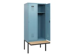 locker met bank,HxBxD 1950x800x815mm,2vak,vak B 400mm,cilinderslot