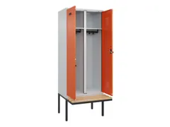 locker met bank,voor scheiding van kleding,HxBxD 2120x800x815mm,2vak