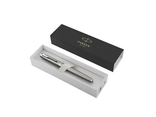 Parker IM Vulpen Stainless Steel CT Finish Medium Blauwe inkt