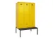 locker met bank,voor scheiding van kleding,HxBxD 2120x1200x815mm,3vak
