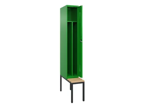 locker met bank,voor scheiding van kleding,HxBxD 2120x300x815mm,1vak
