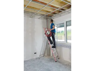 trapladder,eenzijdig,6treden,stand H 1,4m,balk L 2,2m,aluminium - 3