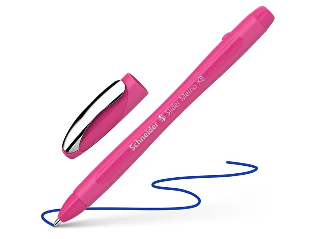 Stylo bille Schneider Slider Memo Colour Ed XB 1.4mm Rose Ecriture ble