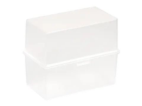 Steekkaartenbak met deksel 200 kaarten A7 transparant