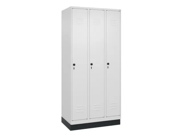 locker,HxBxD 1950x900x500mm,3vak,vak B 300mm,draaigrendel,sokkel