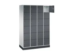 lockerkast,RAL 7035/RAL 7021,HxBxD 1950x1220x500mm,4x6vakken,cil.-slot