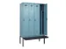locker met bank,voor scheiding van kleding,HxBxD 2120x1200x815mm,4vak