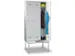 Armoire vestiaire avec banc,RAL7035,face avant RAL7035