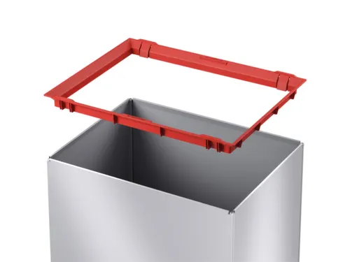 afvalbak,52l,HxBxD 763x339x260mm,romp staal zilverkleurig
