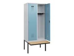 locker met bank,HxBxD 1950x800x815mm,2vak,vak B 400mm,cilinderslot