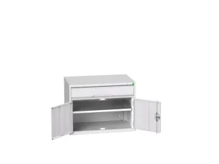 ladekast HxBxD 600x800x550mm 1lade 2deuren RAL7035 front RAL7035 - 1