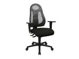 Bureaustoel,Synchroonmech.,M. Armleuningen,Zitting Stof Zwart