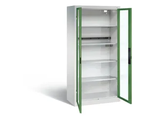 acculaadkast 1950x930x500mm 5stekkerdozen 230V cil.-slot front RAL6011 - 1