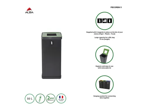 PBCORBN Recyclingbak GFT 50 L. zwart / groen