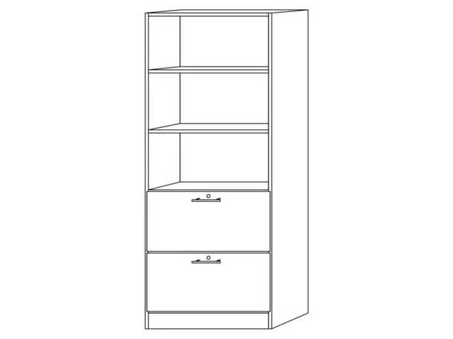 combikast,HxBxD 2004x800x420mm,3ordnerhoogte stelling,2hangmappenframe