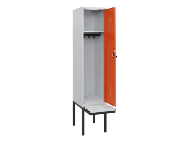 locker met bank,HxBxD 1950x400x815mm,1vak,vak B 400mm,draaigrendel