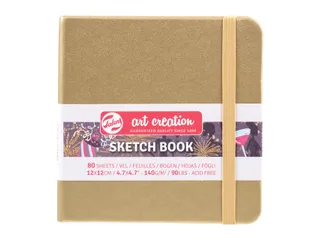 Schetsboek Talens Art Creation 80 witte vellen 140gr 120x120mm witgoud - 1
