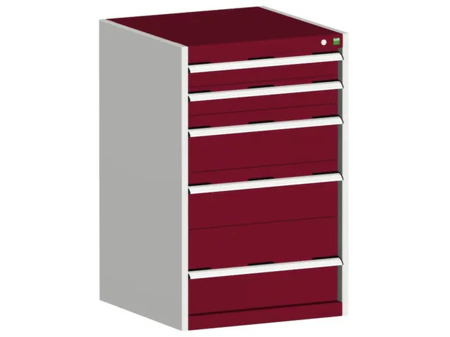 ladekast HxBxD 1000x650x650mm 5laden romp RAL7035 front RAL3004