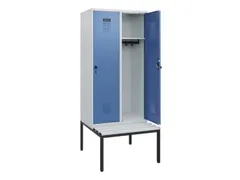 locker met bank,HxBxD 1950x800x815mm,2vak,vak B 400mm,draaigrendel