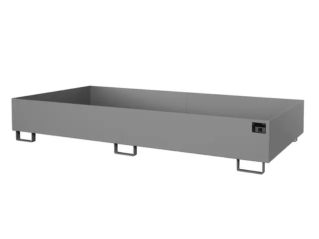 stellingopvangbak,opvangvol. 540l,HxBxD 300x2650x1300mm,staal,RAL7005