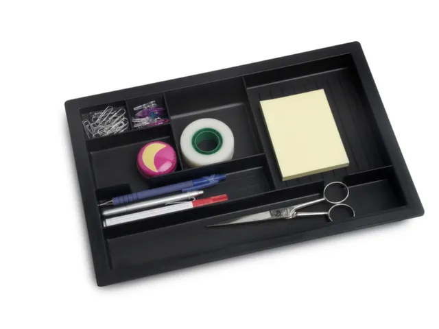 Inzetbak voor materiaal,7vakken,zwart