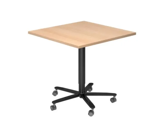 zuilheftafel,HxBxD 720-1140x800x800mm,vierkant,voetkruis zwart