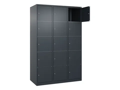 lockerkast,HxBxD 1850x1200x500mm,3x5vakken,vak B 400mm,cil.-slot