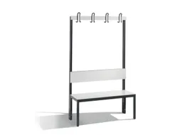 omkleedbank,HxLxD 1650x1000x407mm,HPL wit,frame staal RAL7021