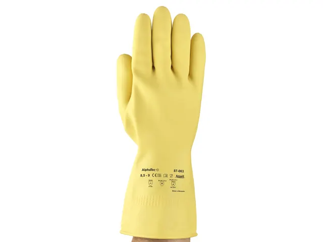 Ansell AlphaTec 87-063 Gevlokte handschoen Geel maat 8