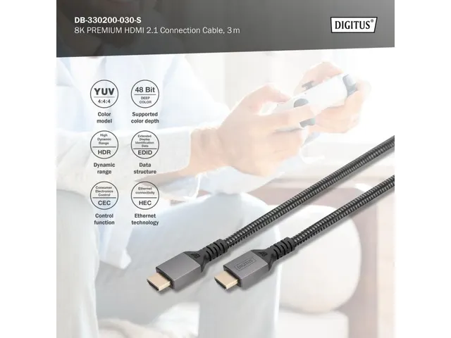 HDMI Ultra Premium High Speed-aansluitkabel A M/M 3m UHD 8K@60Hz
